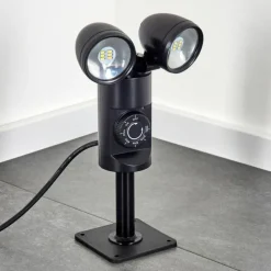 Plingshult Luminaire extérieur, Pieu, Eclairage de chemin LED Noir, 2 lumières