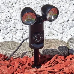 Plingshult Luminaire extérieur, Pieu, Eclairage de chemin LED Noir, 2 lumières