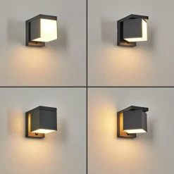 Pocilgas Lampe murale d´extérieur, Spot mural LED Anthracite, 1 lumière, Détecteur de mouvement