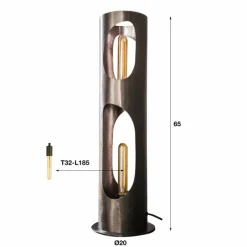 Pocinho Lampadaire, Lampe à poser Noir, 2 lumières