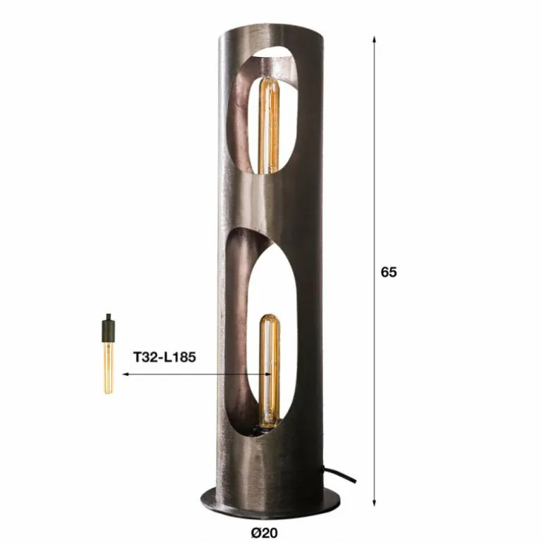 Pocinho Lampadaire, Lampe à poser Noir, 2 lumières