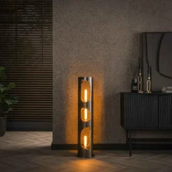 Pocinho Lampadaire Noir, 3 lumières