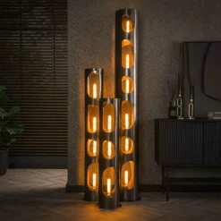 Pocinho Lampadaire Noir, 3 lumières