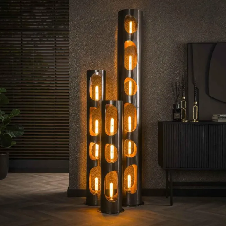 Pocinho Lampadaire Noir, 3 lumières