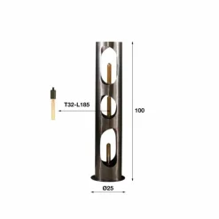 Pocinho Lampadaire Noir, 3 lumières