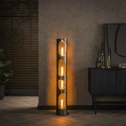 Pocinho Lampadaire Noir, 4 lumières