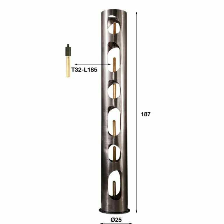 Pocinho Lampadaire Noir, 6 lumières