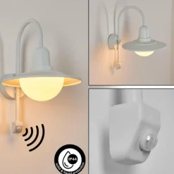 Pohei Lampe murale d´extérieur Blanc, 1 lumière, Détecteur de mouvement