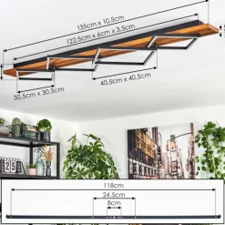 Pompu Plafonnier LED Brun foncé, Noir, 1 lumière