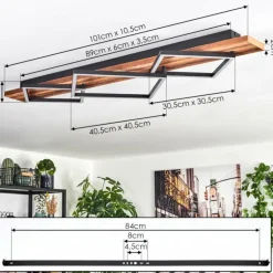 Pompu Plafonnier LED Brun foncé, Noir, 1 lumière