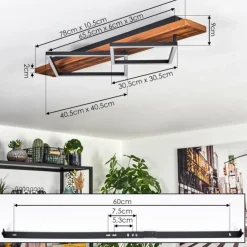 Pompu Plafonnier LED Brun foncé, Noir, 1 lumière