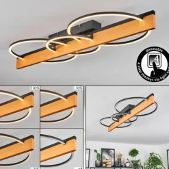 Pompu Plafonnier LED Écru, Noir, 1 lumière