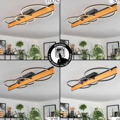 Pompu Plafonnier LED Écru, Noir, 1 lumière