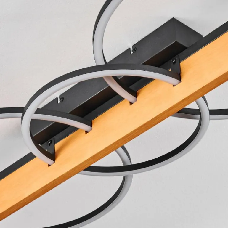 Pompu Plafonnier LED Écru, Noir, 1 lumière