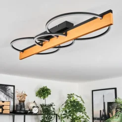 Pompu Plafonnier LED Écru, Noir, 1 lumière