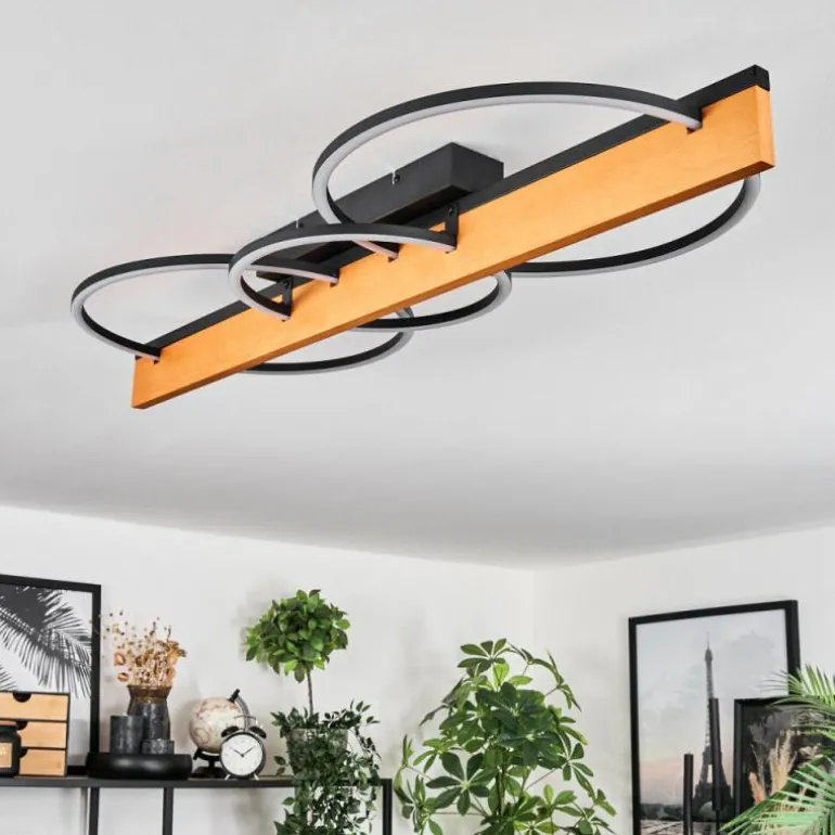 Pompu Plafonnier LED Écru, Noir, 1 lumière