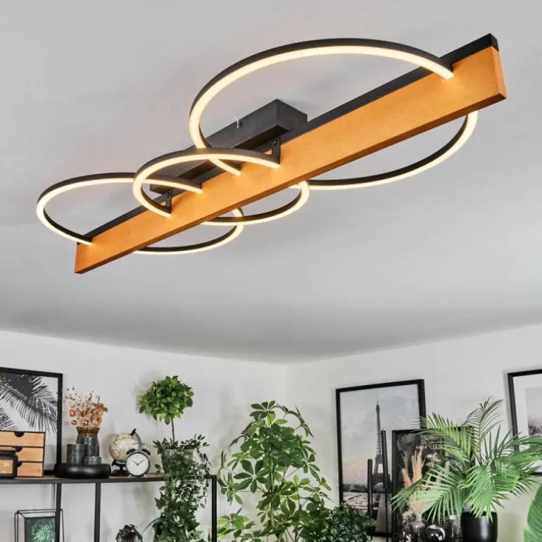 Pompu Plafonnier LED Écru, Noir, 1 lumière