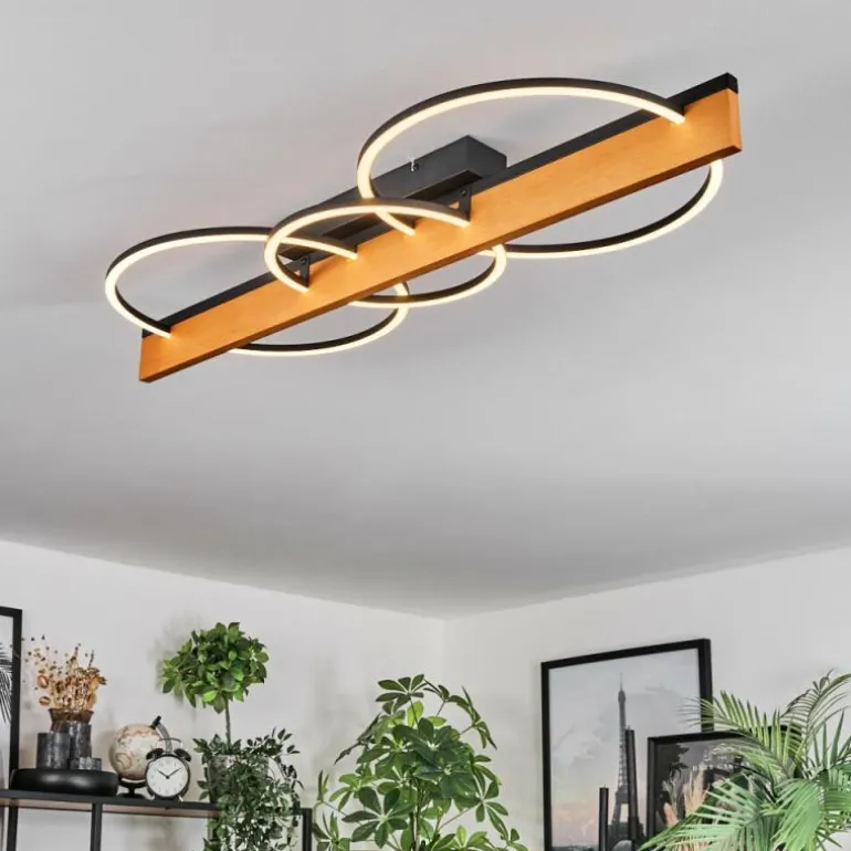 Pompu Plafonnier LED Écru, Noir, 1 lumière