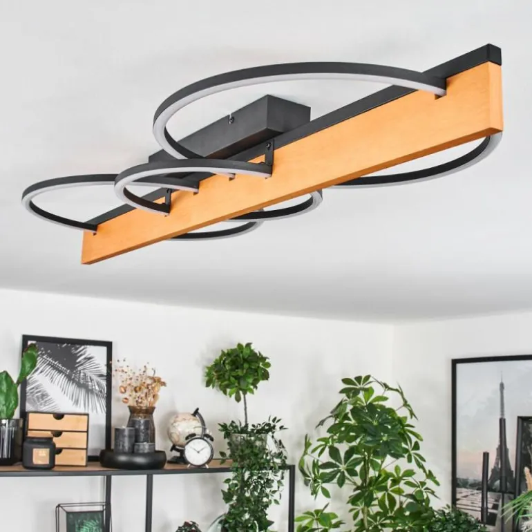 Pompu Plafonnier LED Écru, Noir, 1 lumière