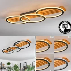 Pompu Plafonnier LED Écru, Noir, 1 lumière