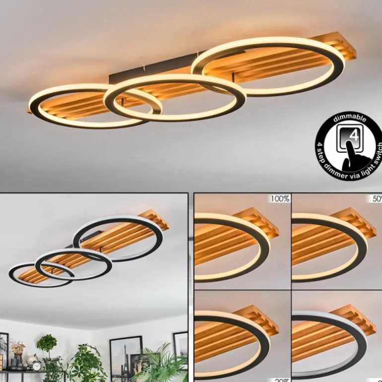 Pompu Plafonnier LED Écru, Noir, 1 lumière