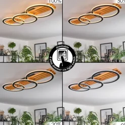 Pompu Plafonnier LED Écru, Noir, 1 lumière