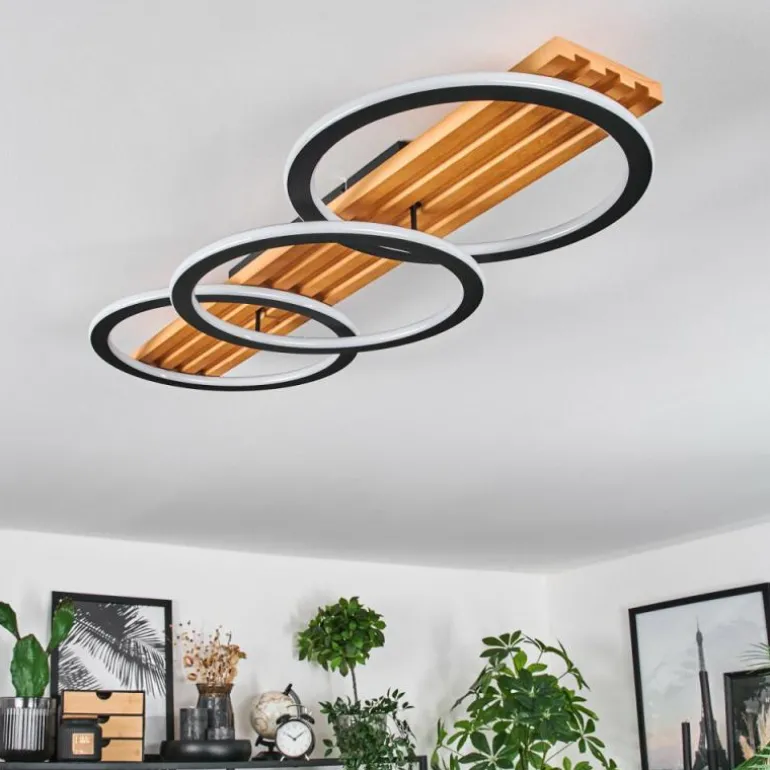 Pompu Plafonnier LED Écru, Noir, 1 lumière