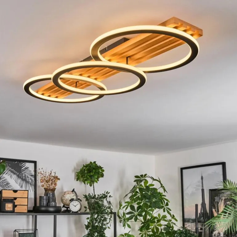 Pompu Plafonnier LED Écru, Noir, 1 lumière