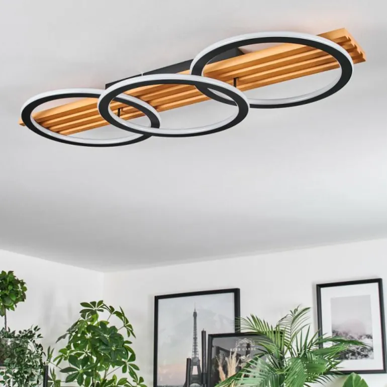 Pompu Plafonnier LED Écru, Noir, 1 lumière