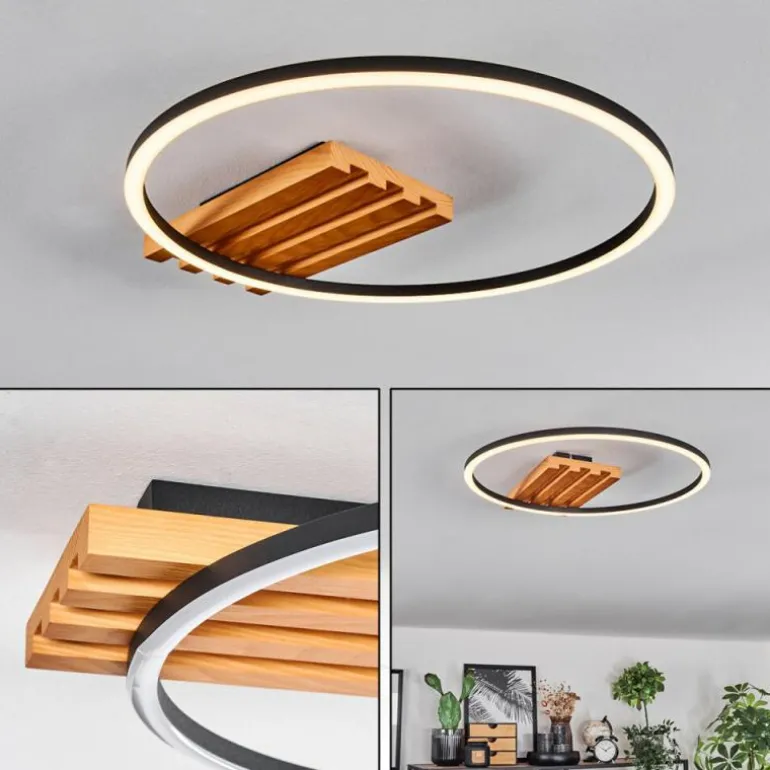 Pompu Plafonnier LED Écru, Noir, 1 lumière