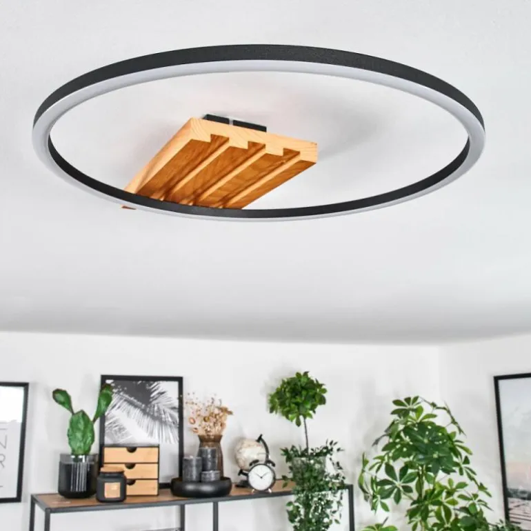 Pompu Plafonnier LED Écru, Noir, 1 lumière