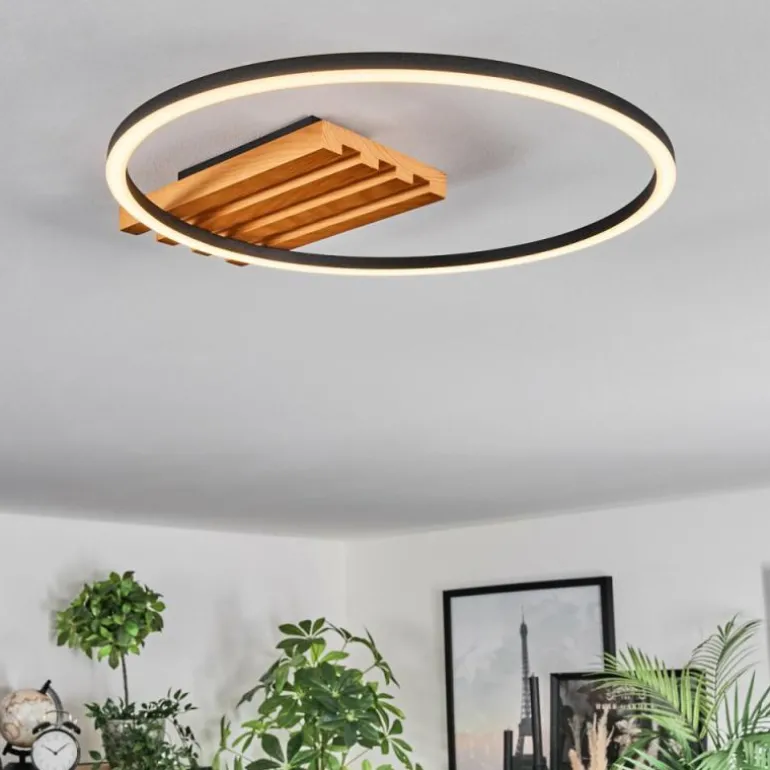 Pompu Plafonnier LED Écru, Noir, 1 lumière