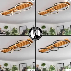 Pompu Plafonnier LED Écru, Noir, 1 lumière