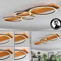 Pompu Plafonnier LED Écru, Noir, 1 lumière