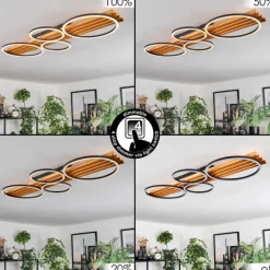 Pompu Plafonnier LED Écru, Noir, 1 lumière