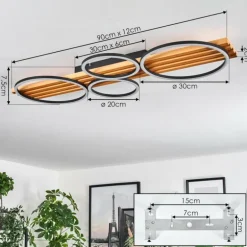 Pompu Plafonnier LED Écru, Noir, 1 lumière