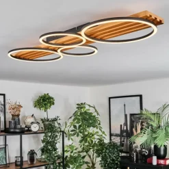 Pompu Plafonnier LED Écru, Noir, 1 lumière