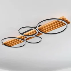 Pompu Plafonnier LED Écru, Noir, 1 lumière