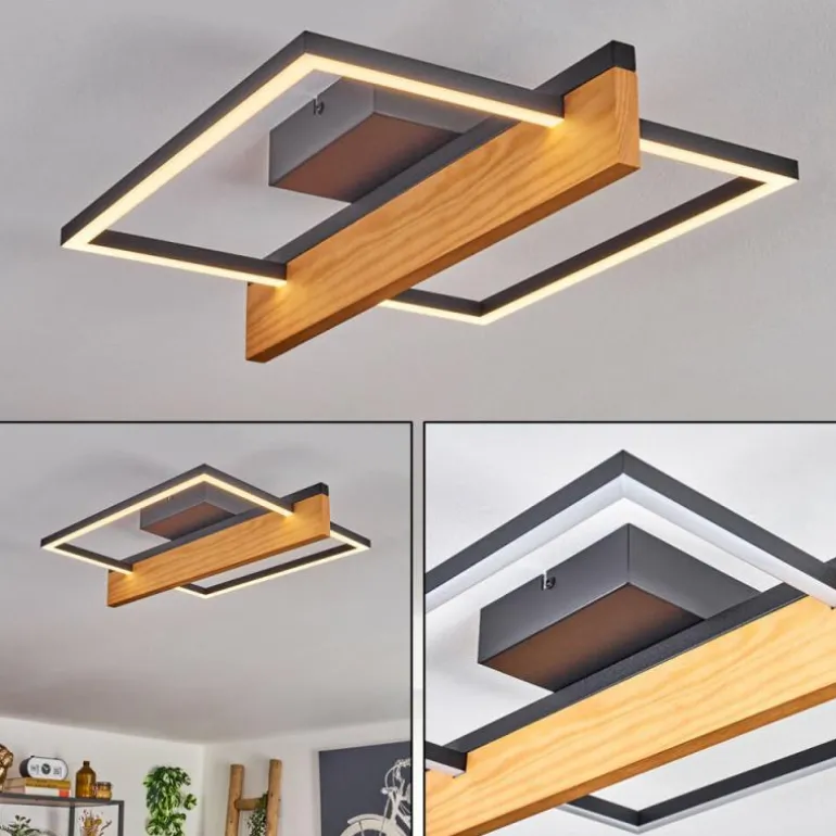 Pompu Plafonnier LED Écru, Noir, 1 lumière