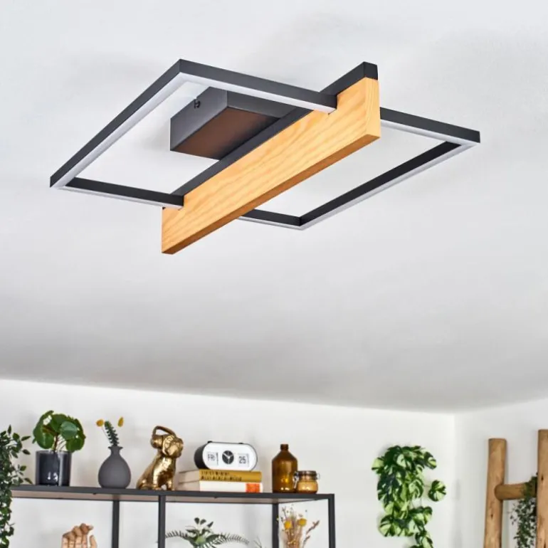 Pompu Plafonnier LED Écru, Noir, 1 lumière