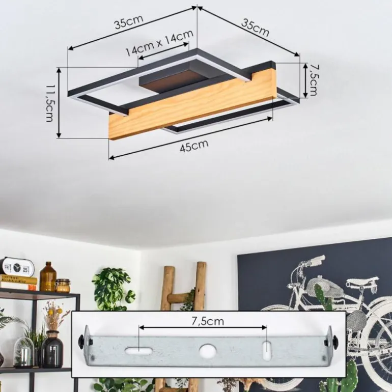 Pompu Plafonnier LED Écru, Noir, 1 lumière