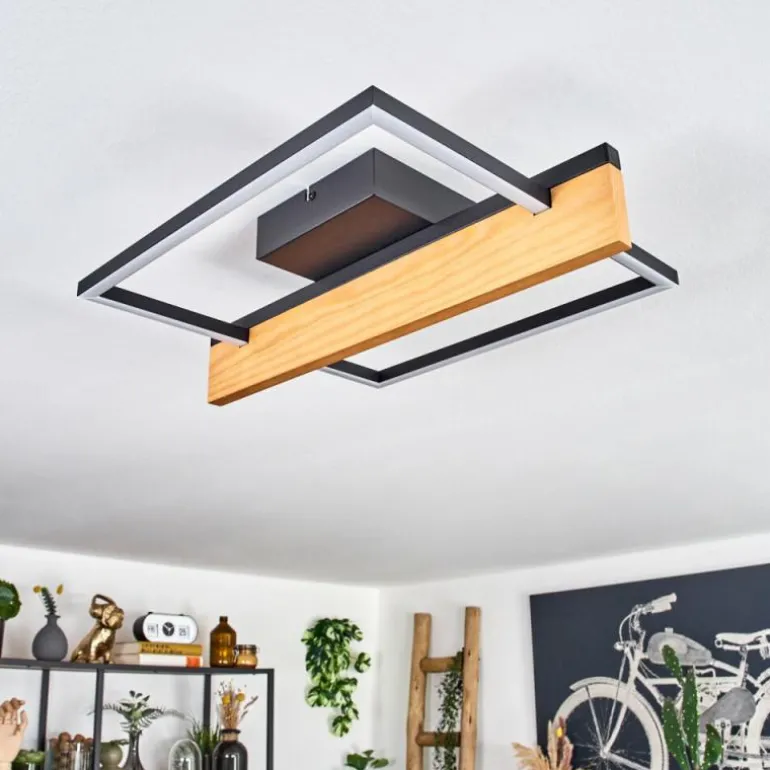 Pompu Plafonnier LED Écru, Noir, 1 lumière