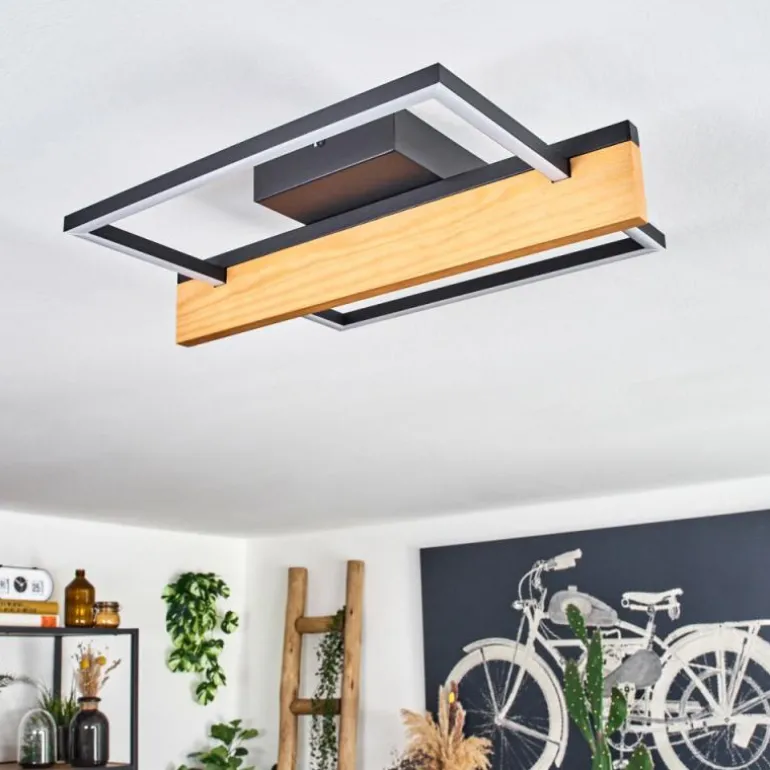 Pompu Plafonnier LED Écru, Noir, 1 lumière