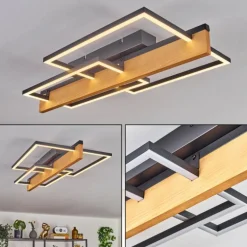 Pompu Plafonnier LED Écru, Noir, 1 lumière