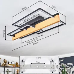 Pompu Plafonnier LED Écru, Noir, 1 lumière