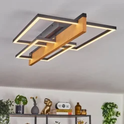 Pompu Plafonnier LED Écru, Noir, 1 lumière