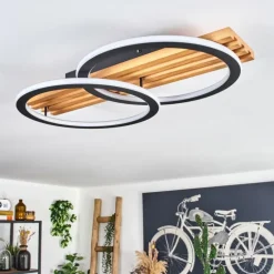 Pompu Plafonnier LED Écru, Noir, 1 lumière