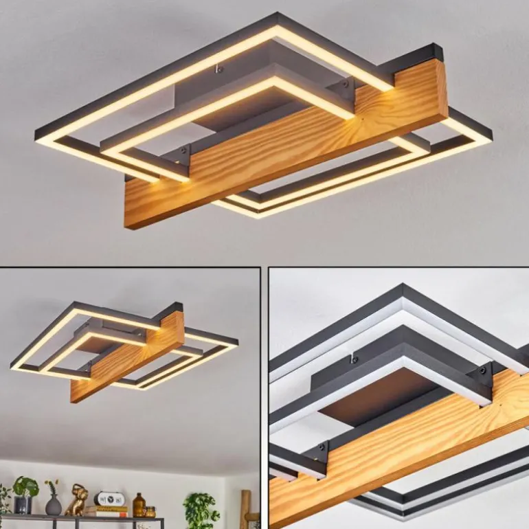 Pompu Plafonnier LED Écru, Noir, 1 lumière