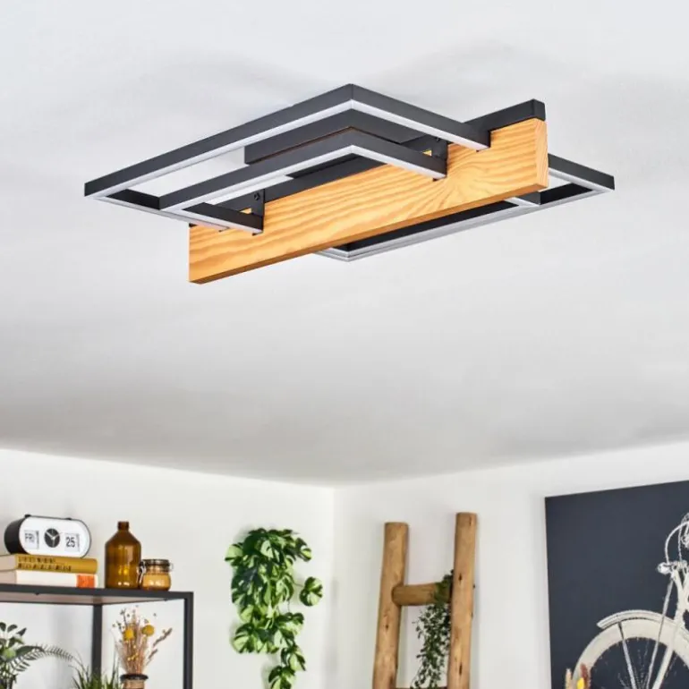 Pompu Plafonnier LED Écru, Noir, 1 lumière