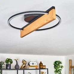 Pompu Plafonnier LED Écru, Noir, 1 lumière